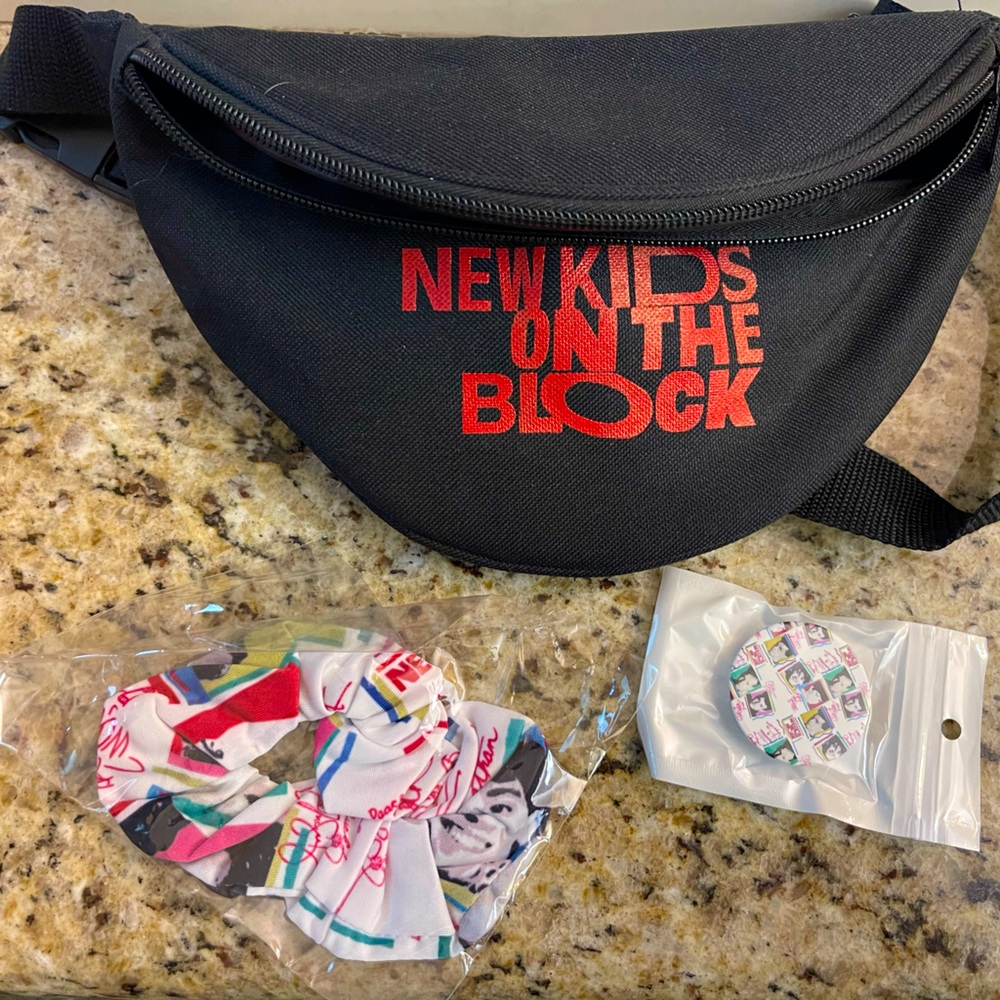 New kids on the block vip bum bag, scrunchie and phone grip